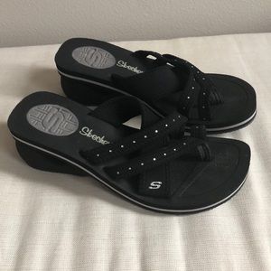 Skechers Cali Wedge Gleamers Sandals Size 7